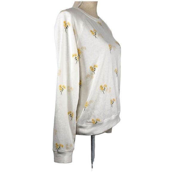 Lucky Brand Lightweight Sweatshirt Gold/Yellow Small Floral Size Medium - Picture 5 of 10